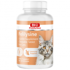 Bio PetActive Supplement Tablets  Felilysine L-Lysin Chewable Tabs For Cats 45g (90 Tabs), PA235, cat Supplements, Bio PetActive, cat Health, catsmart, Health, Supplements